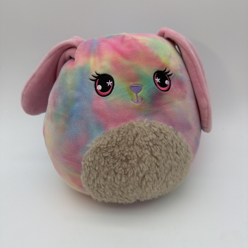 Squishmallows Bop The Bunny Tie Dye Furry Belly Plush Stuffed Animal Toy 8in